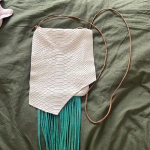 Fringe Faux SnakeSkin purse